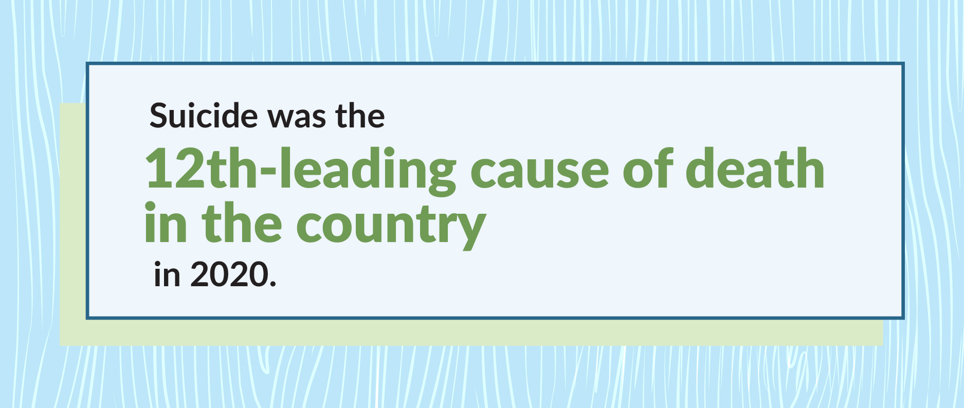 Suicide was the 12th-leading cause of death in the country in 2020.