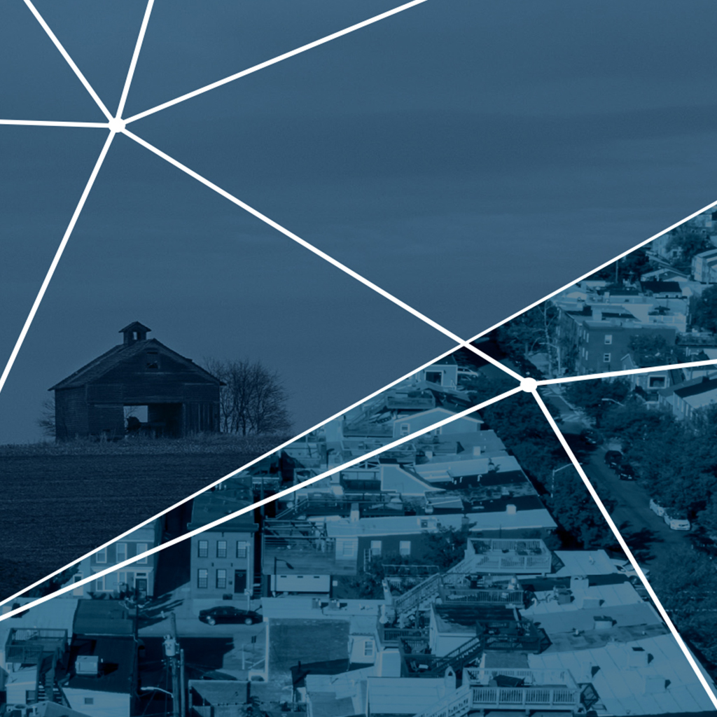 Infographic showing digital divide statistics and broadband access gaps in local government communities